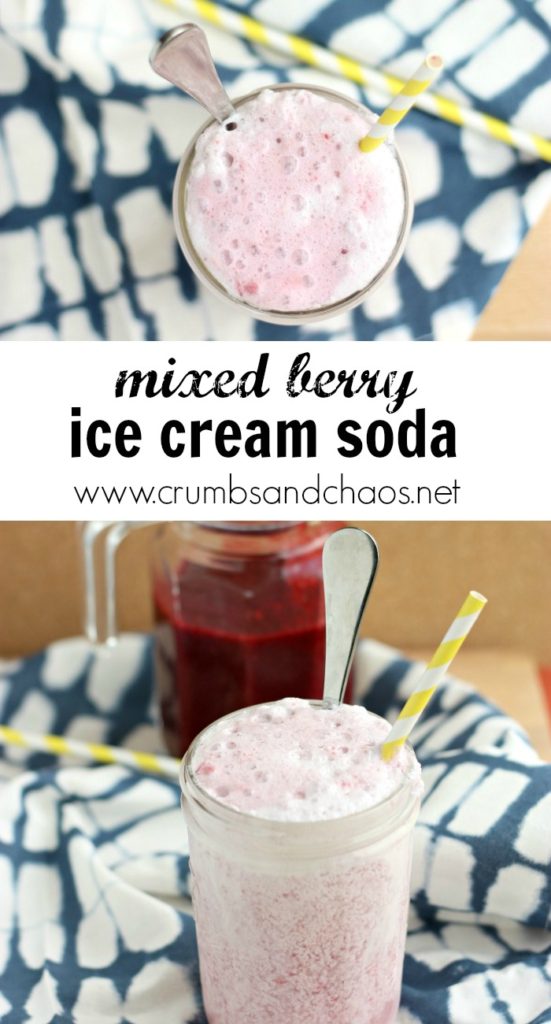 Mixed Berry Ice Cream Soda | Crumbs and Chaos