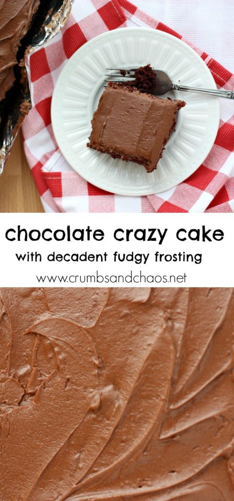 Chocolate Crazy Cake with Decadent Fudgy Frosting | Crumbs and Chaos