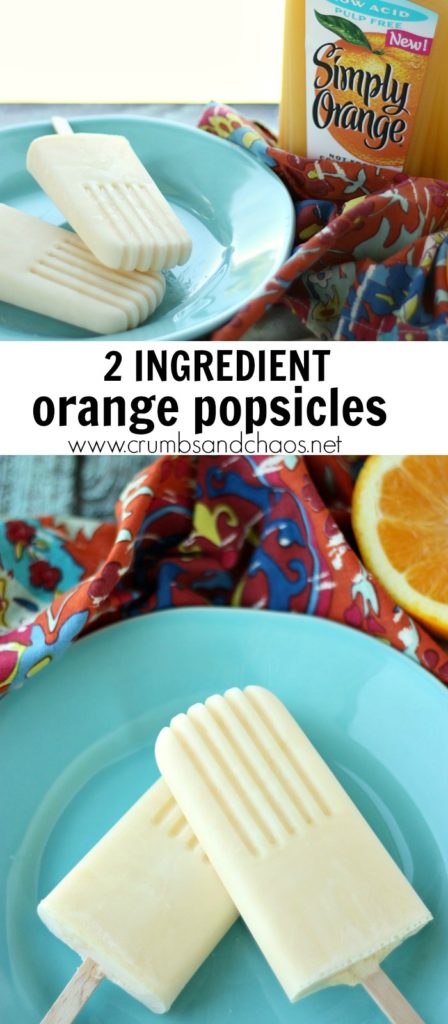 Easy 2 ingredient Orange Popsicles are simple to make and super refreshing!