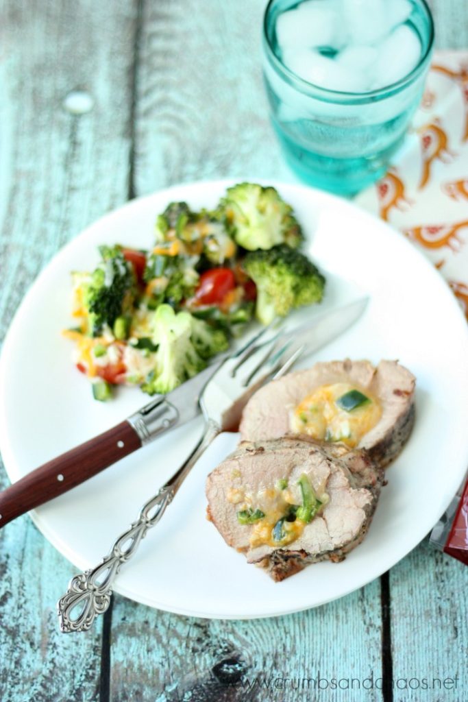 Perfectly grilled, Cheddar and Poblano Stuffed Pork Tenderloin is an upgrade to the usual grilled pork.