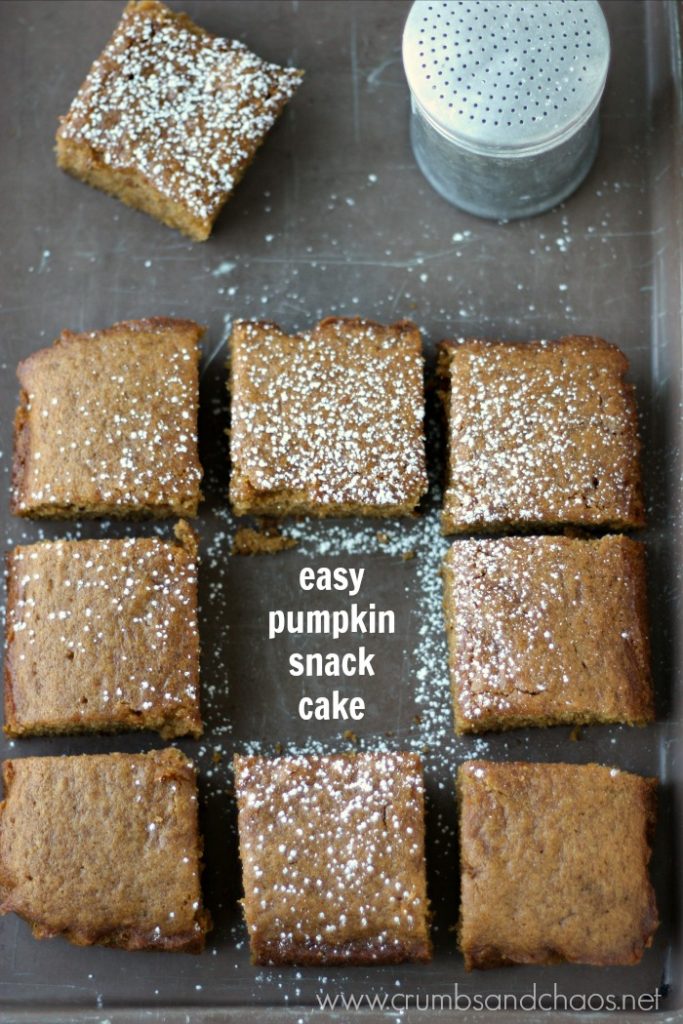 Perfect snack or lunchbox treat, Easy Pumpkin Snack Cake is simple to make and sure to be loved by all!