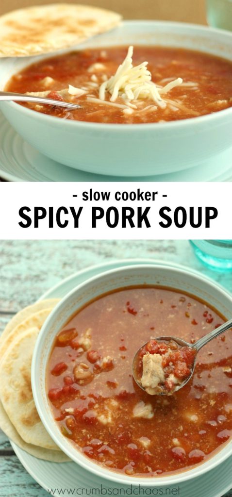 Let this easy Slow Cooker Spicy Pork Soup cook while you do more important things, a delicious dinner will be waiting when you're ready!