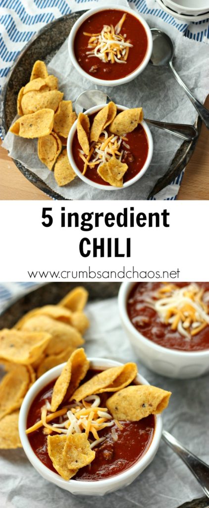 Super simple 5 Ingredient Chili is perfect for weeknights or game day!