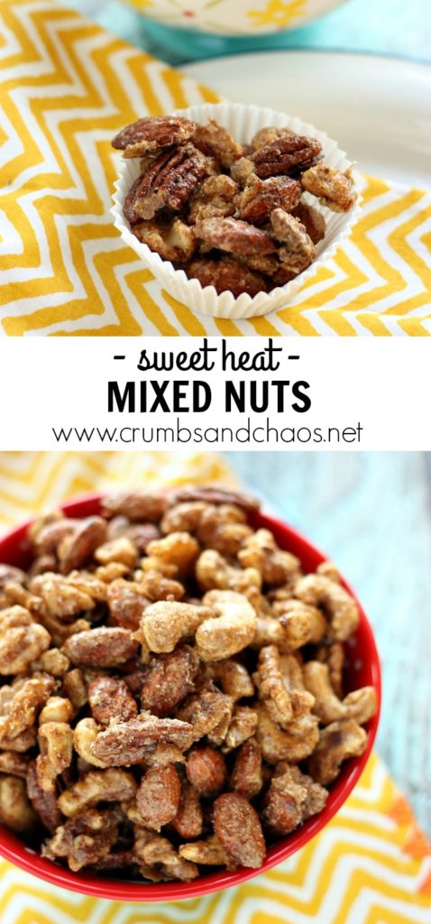 Simple to make, you won't be able to stop eating {sweet heat} Mixed Nuts! They're perfect for game day!