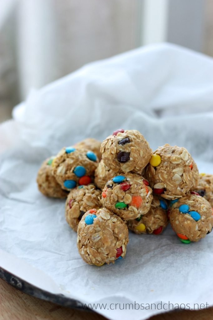 Easy M&M Snack Bites are great to have on hand for easy anytime snacking and you only need 5 ingredients to make them!